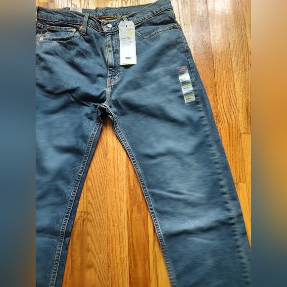 Levi's Levis Flex 505 Straight Leg Cotton Blend Blue Navy Pockets Jeans 36 - Picture 4 of 16